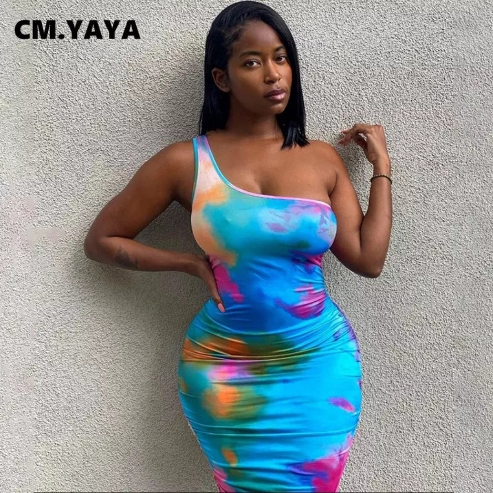 DYE PRINT MIDI DRESS